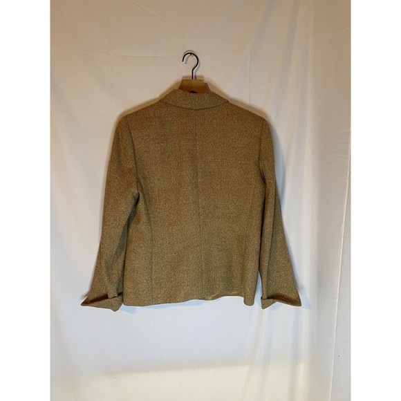 Linda Allard Ellen Tracy Wool Blend Blazer Leather Buttons Size 10 - Picture 2 of 3